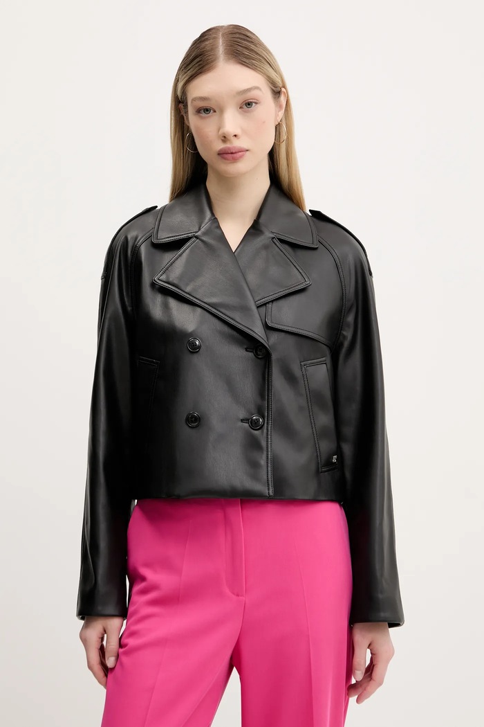 Μπουφάν HUGO oversize μαύρο 50536434
