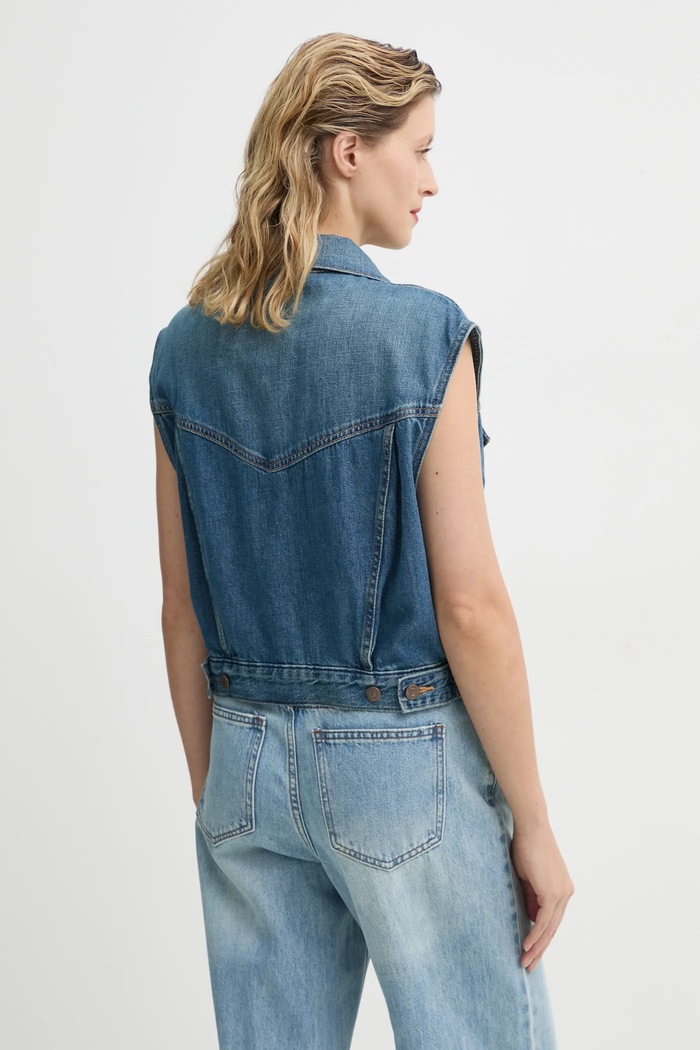Odzież Levi's bezrękawnik SHRUNKEN 90S VEST 001W2 niebieski