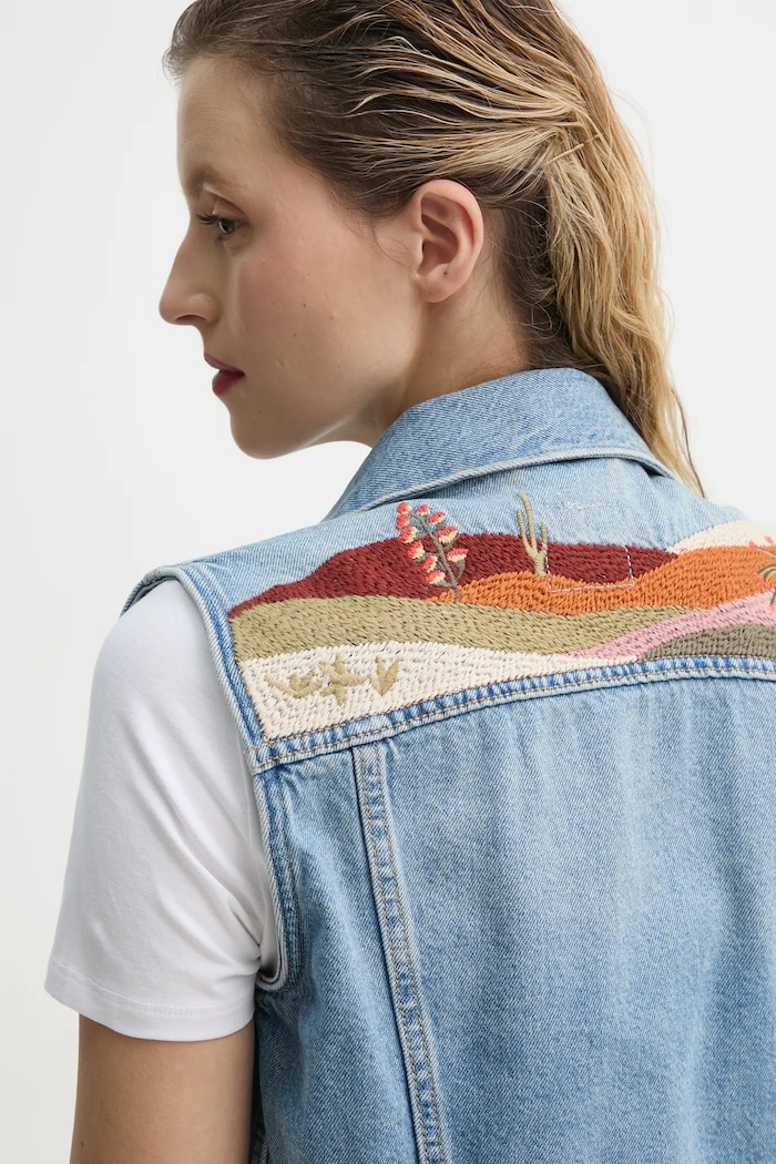 Levi's bezrękawnik EMBROIDERED XS VEST 002A7 niebieski