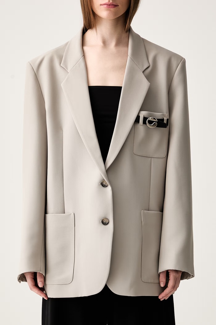 Coperni Belted Pocket Tailored giacca monopetto da donna beige COPV69F3004
