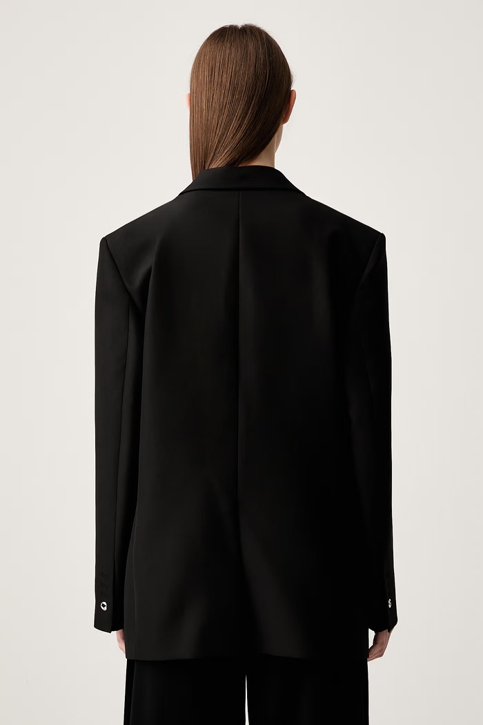Îmbrăcăminte Coperni Belted Pocket Tailored sacou cu un singur rând de nasturi pentru femei COPV69F3004 negru