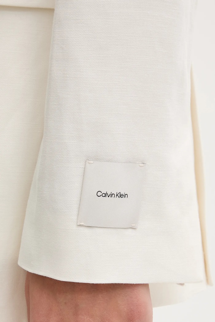 Calvin Klein marynarka lniana LV044B404G beżowy