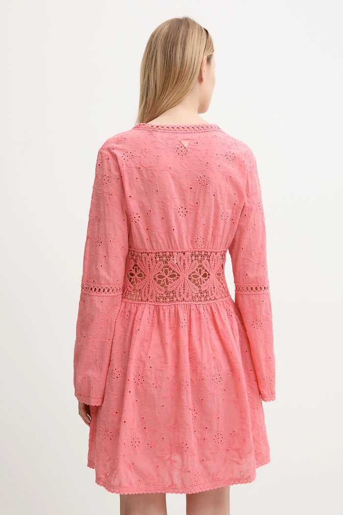 Дрехи Памучна плажна наметка Guess E5GK08.WH4U0 розов
