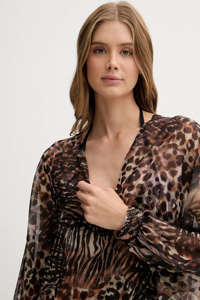 Guess kimono plażowe E5GK03.WH4T2 brązowy