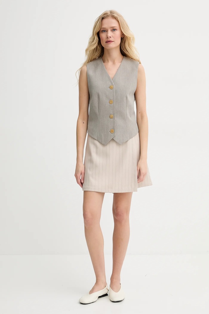 Prsluk By Malene Birger OCCA 103012 siva SS25