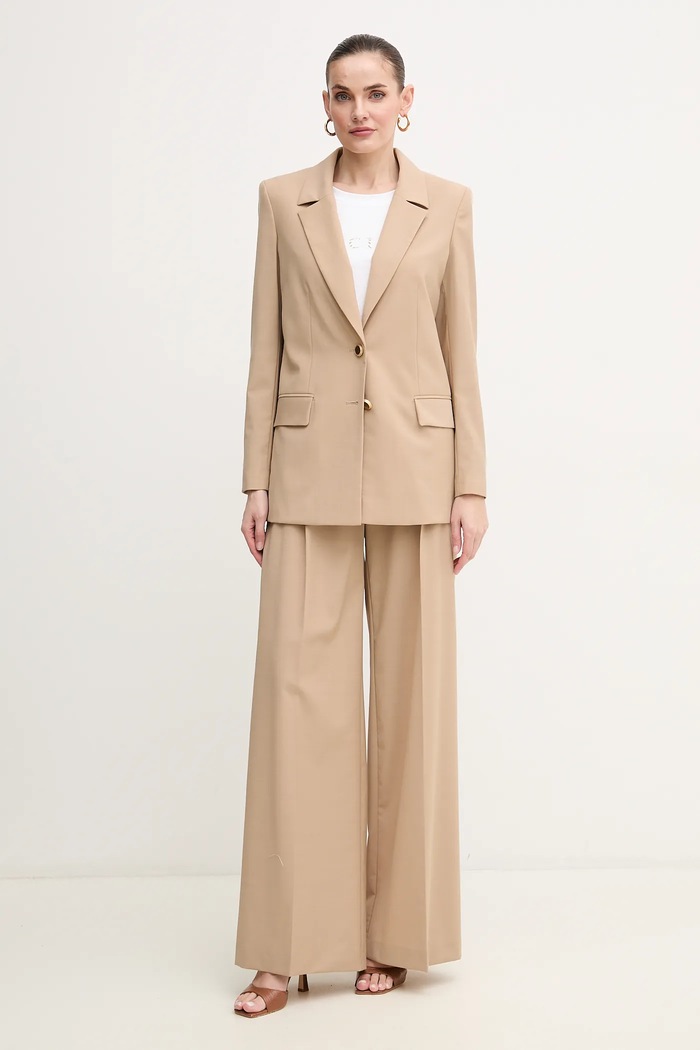 Marciano by Guess marynarka z domieszką wełny IRINA 5GGN04.7294A beżowy SS25