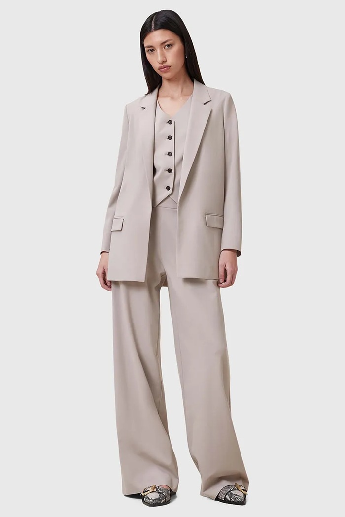 AllSaints marynarka damska z wiskozą ALEIDA W003QC beżowy