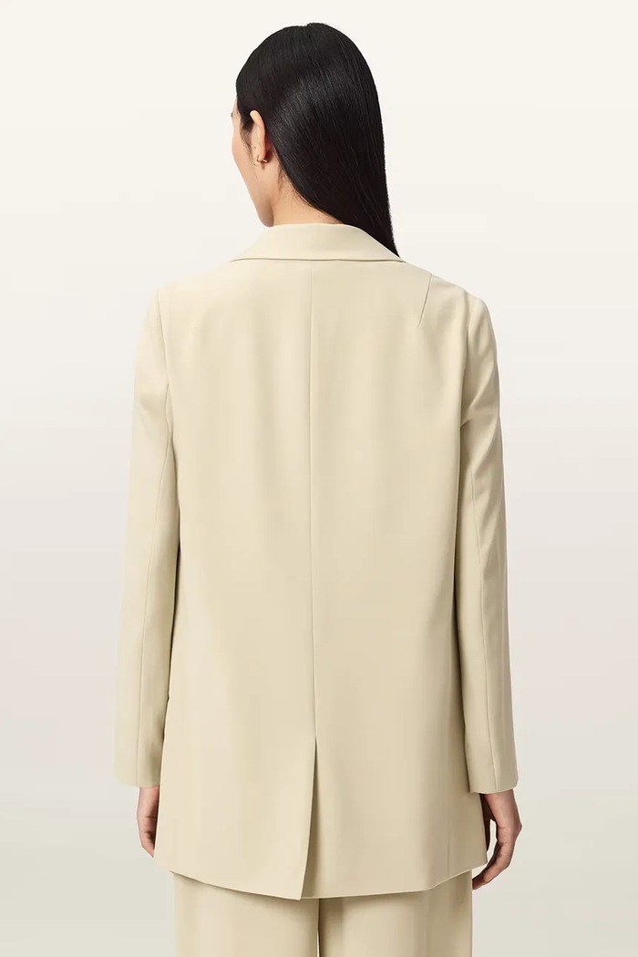AllSaints marynarka damska z wiskozą ALEIDA W003QC beżowy SS25