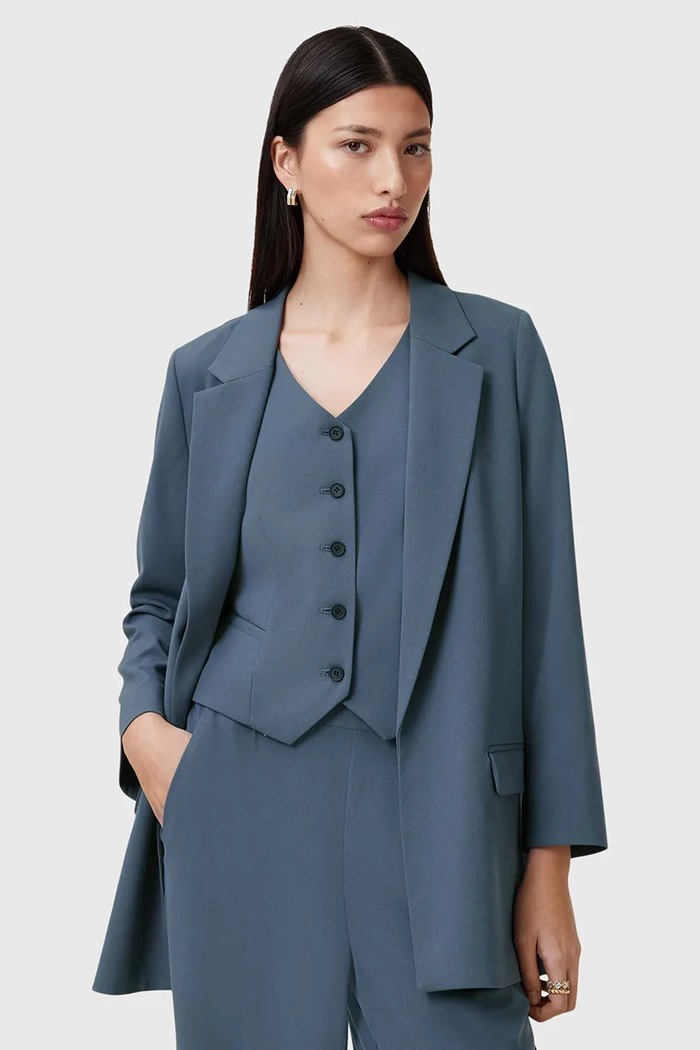 AllSaints marynarka damska z wiskozą ALEIDA niebieski W003QC