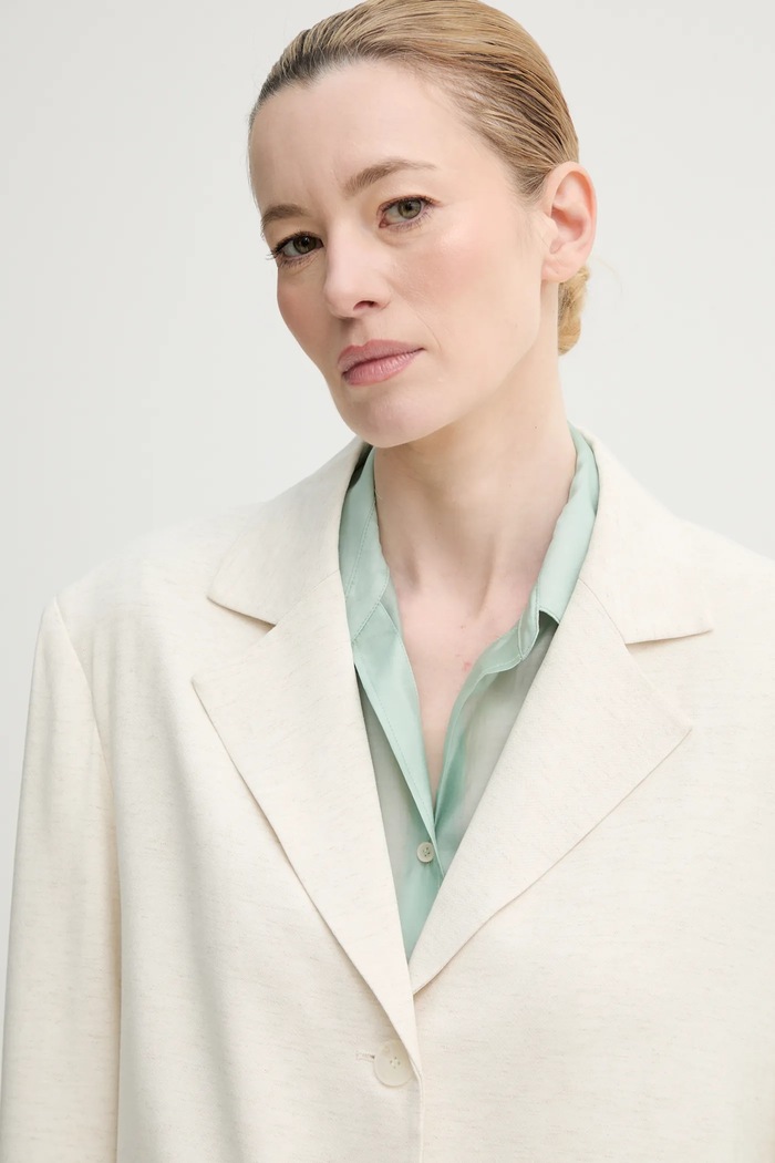 Marynarka z domieszką lnu Isabelle Blanche beżowy IS25SS.J087.T005