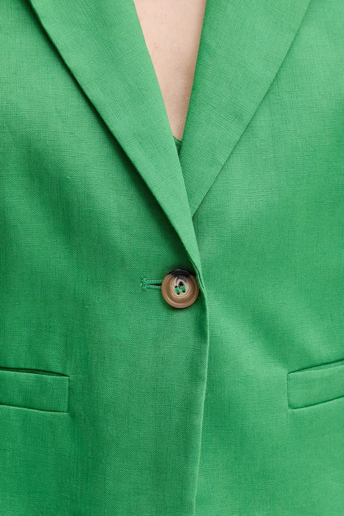Ľanové sako United Colors of Benetton 2AGHDW037 zelená