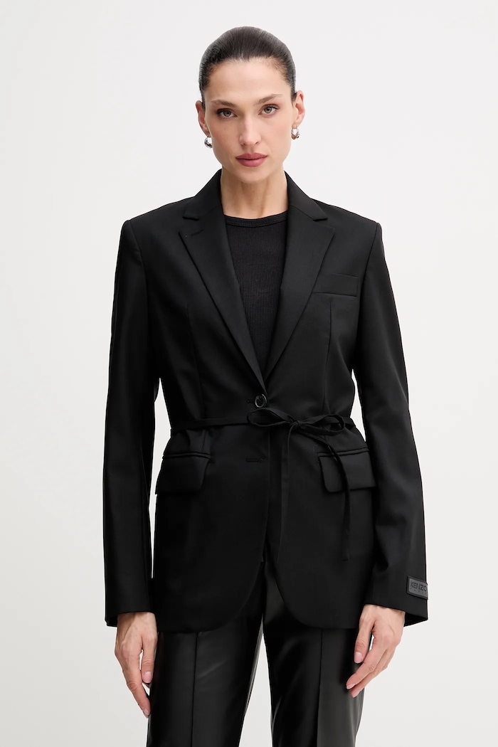 Kenzo gyapjú kabát gyapjú fekete FF52VE2619RA.99