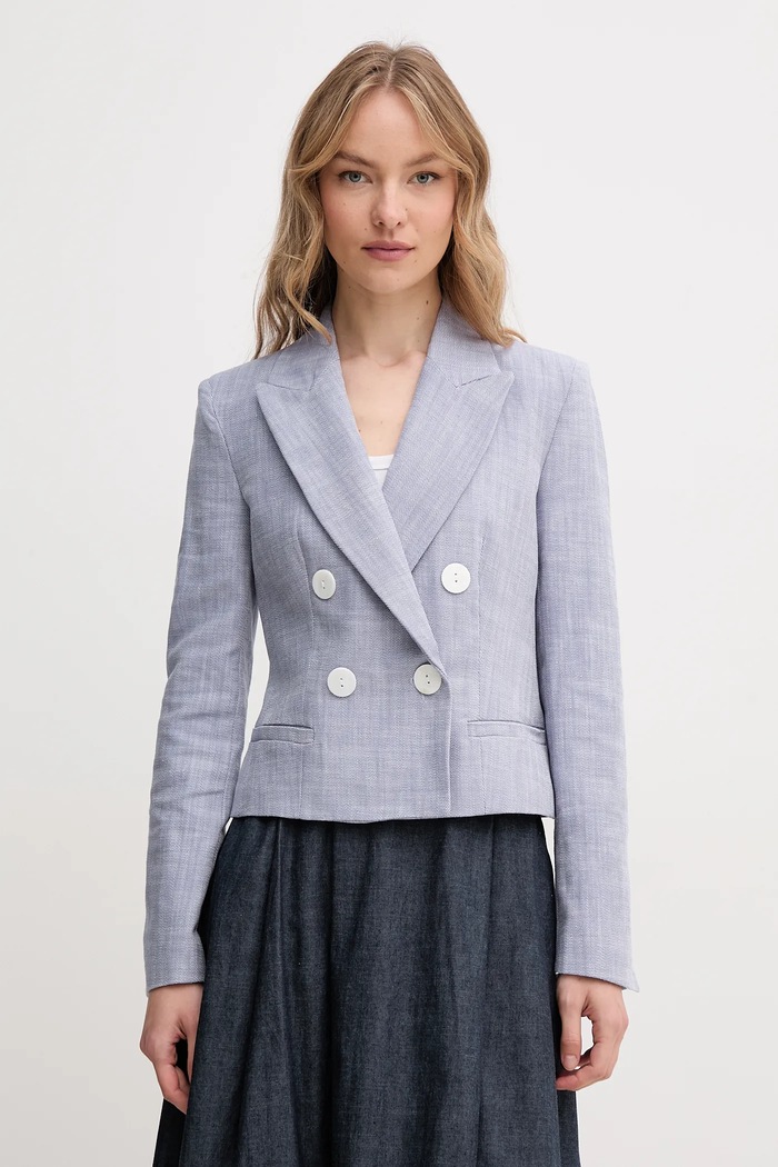 Pedro del Hierro marynarka bawełniana tkanina niebieski 6759162