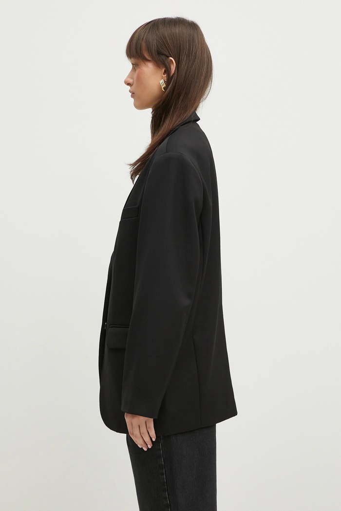 Vlnené sako Anine Bing Quinn Blazer A.01.7073 čierna AA00