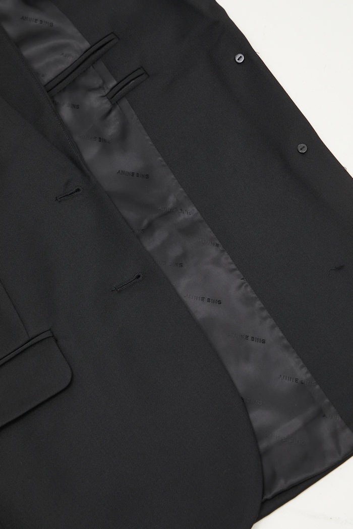 Vlnené sako Anine Bing Quinn Blazer A.01.7073 čierna