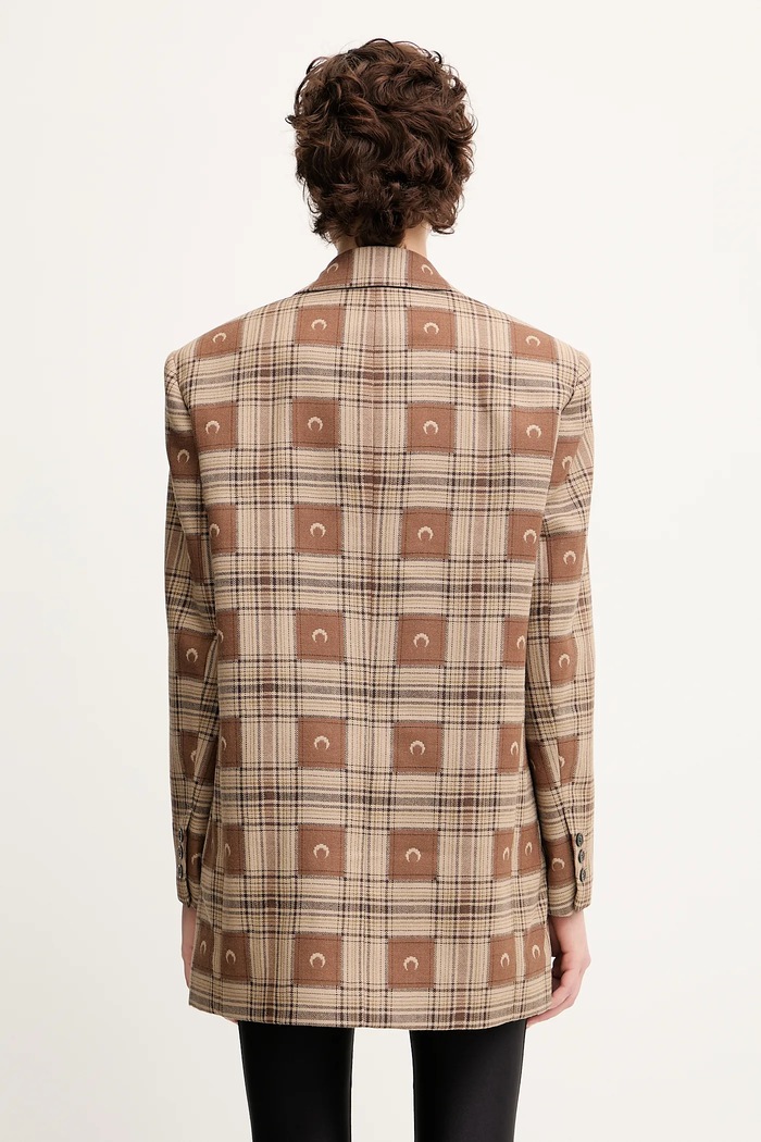 Clothing Marine Serre wool blazer Moon Checks Jacquard Boxy UJA066A.CWOV0064 brown