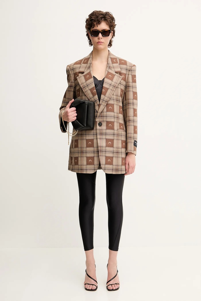 Marine Serre wool blazer Moon Checks Jacquard Boxy UJA066A.CWOV0064