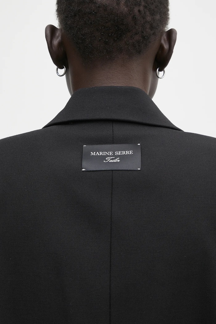 Marine Serre wool blazer Virgin Wool Twill Boxy UJA066A.RWOV0001 black