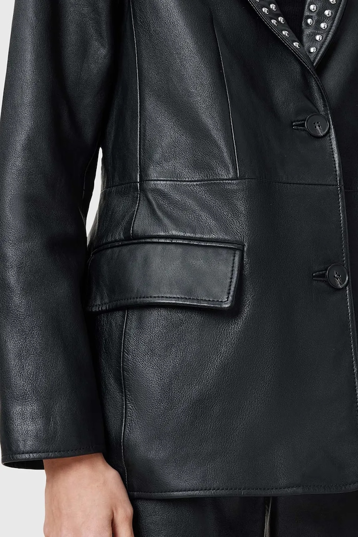 Ρούχα Δερμάτινο σακάκι AllSaints CORINNA W037LC μαύρο