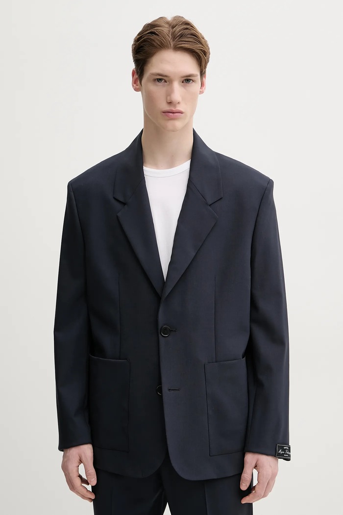 MSGM geaca de lana cu captuseala bleumarin 3840MG03.257127