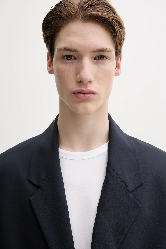 MSGM geaca de lana 3840MG03.257127 bleumarin