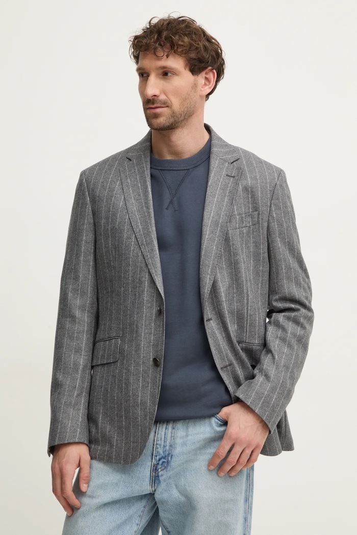 Hackett London marynarka regular szary HM470563R