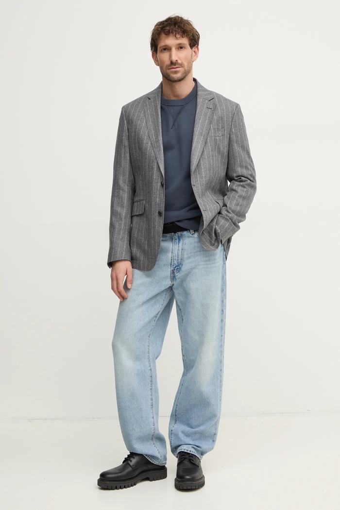 Hackett London marynarka HM470563R szary SS25