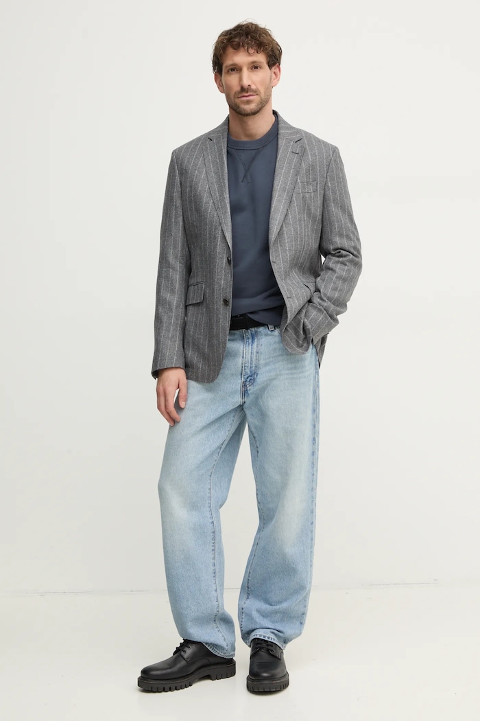 Hackett London marynarka HM470563R szary SS25