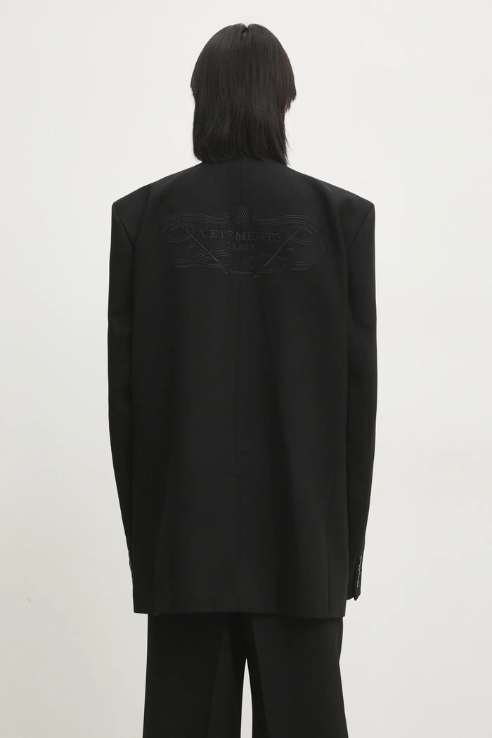 Oblečení Vlněné sako VETEMENTS Logo Embroidered Single Breasted UA66JA400B černá