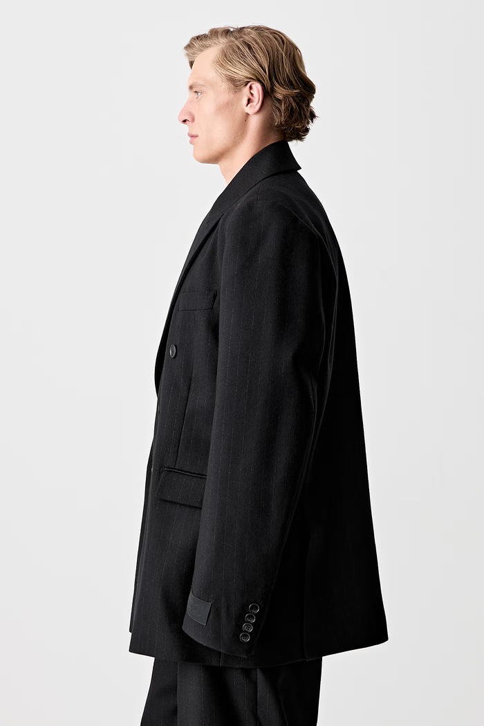 Vetements dvoredni sako od vune za muškarce UA66JA450B1 crna SS25