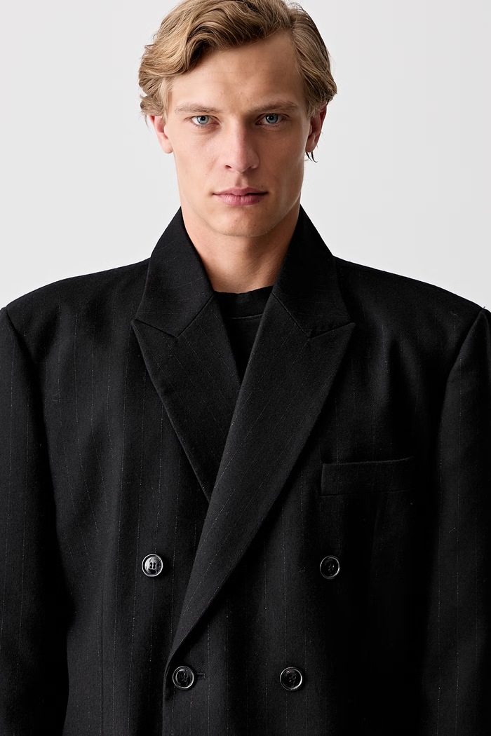 Vetements dvoredni sako od vune za muškarce crna UA66JA450B1