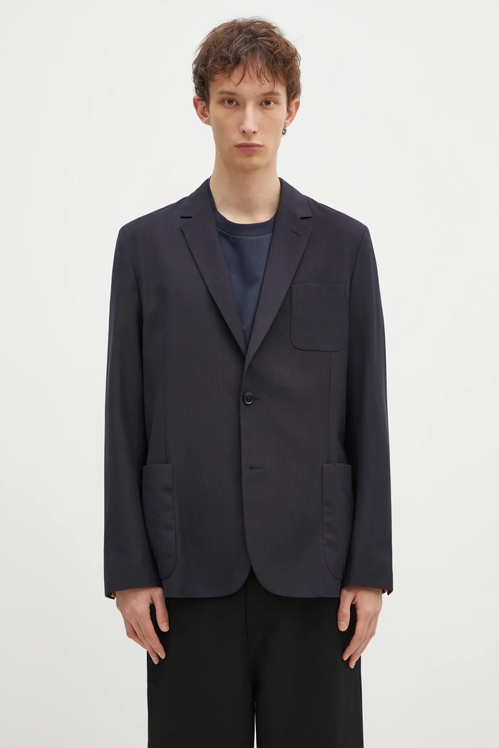 Sako s prímesou vlny Paul Smith jednofarebný tmavomodrá M1R.2321.P02571