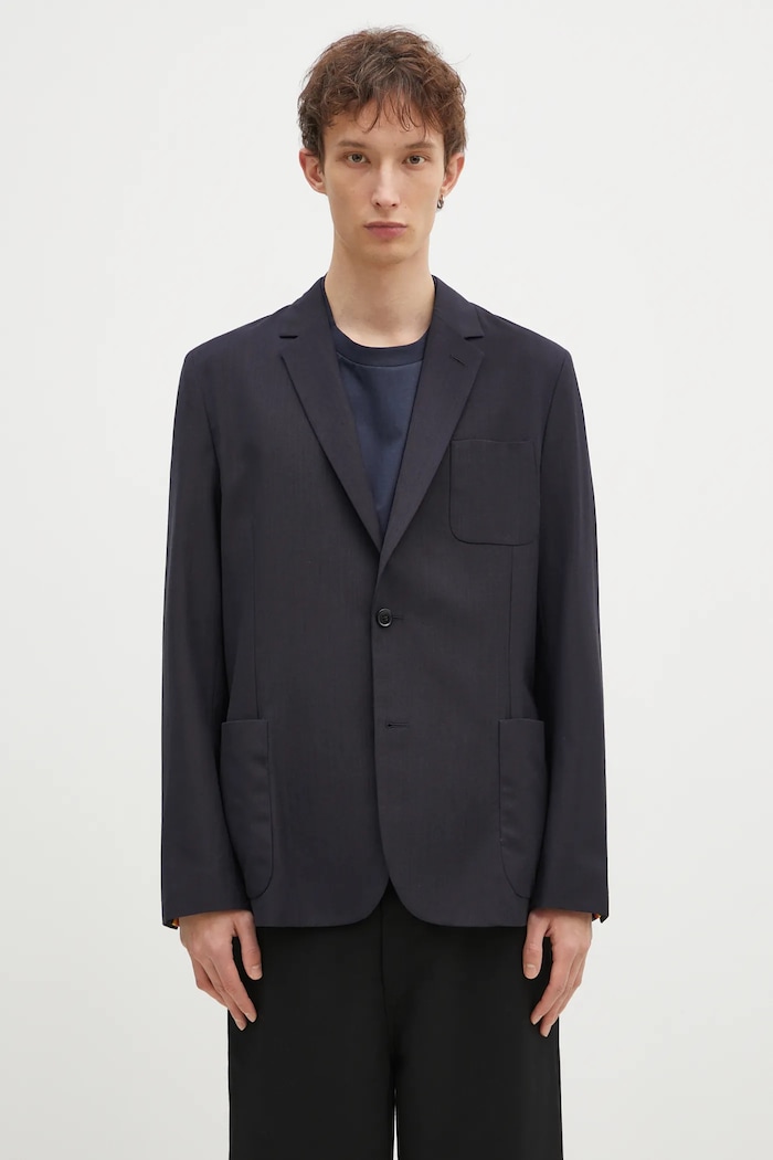 Sako s prímesou vlny Paul Smith jednofarebný tmavomodrá M1R.2321.P02571