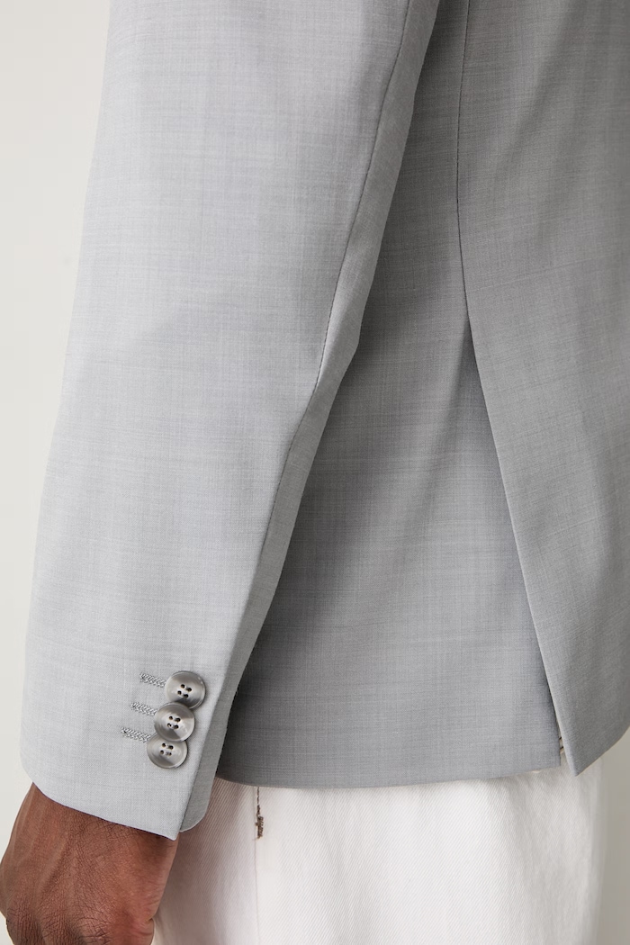 HUGO giacca monopetto da uomo con lana 50538292 grigio