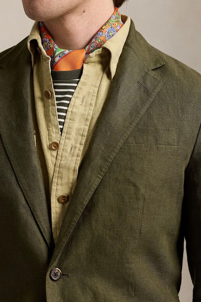 Polo Ralph Lauren marynarka lniana Sportcoat zielony 715927474