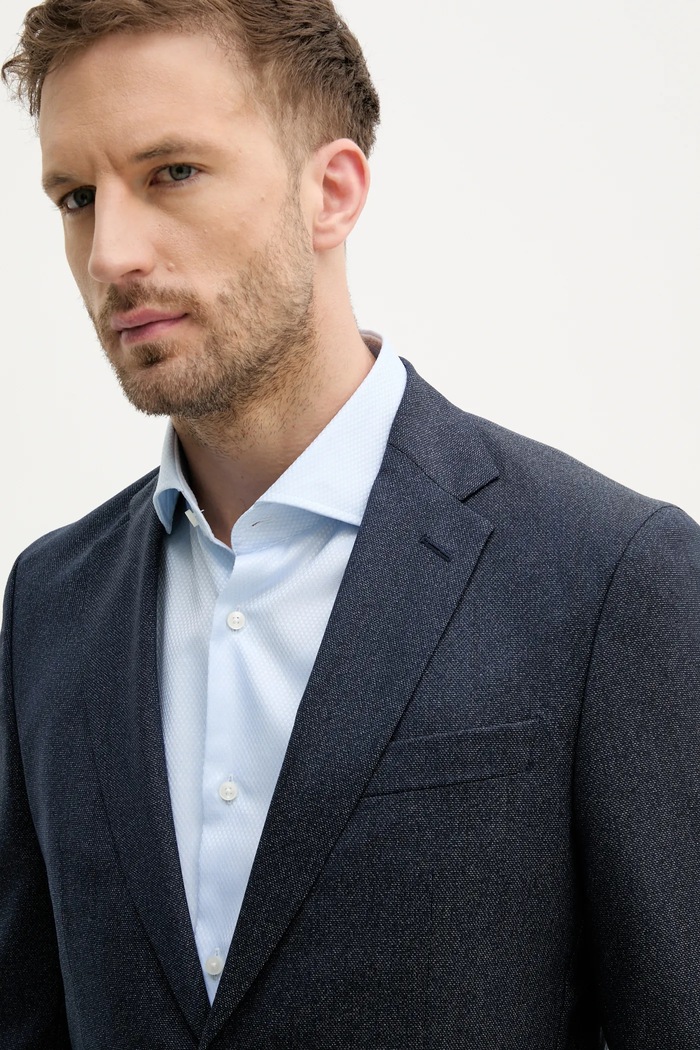 BOSS garnitur wełniany 50540774 granatowy