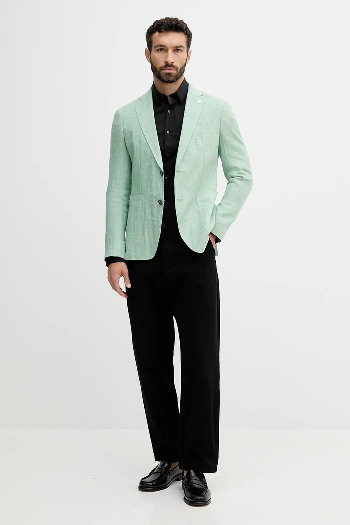 Joop! marynarka lniana 30046550 zielony SS25