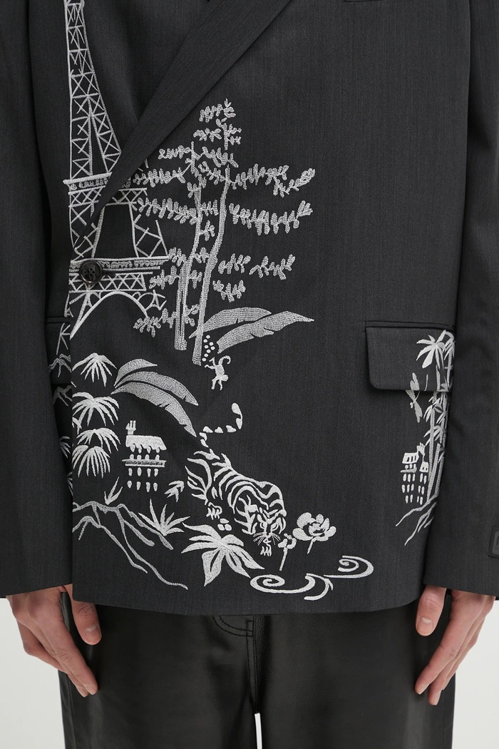 Kenzo blazer con aggiunta di lana nero FF55VE1429RI.99