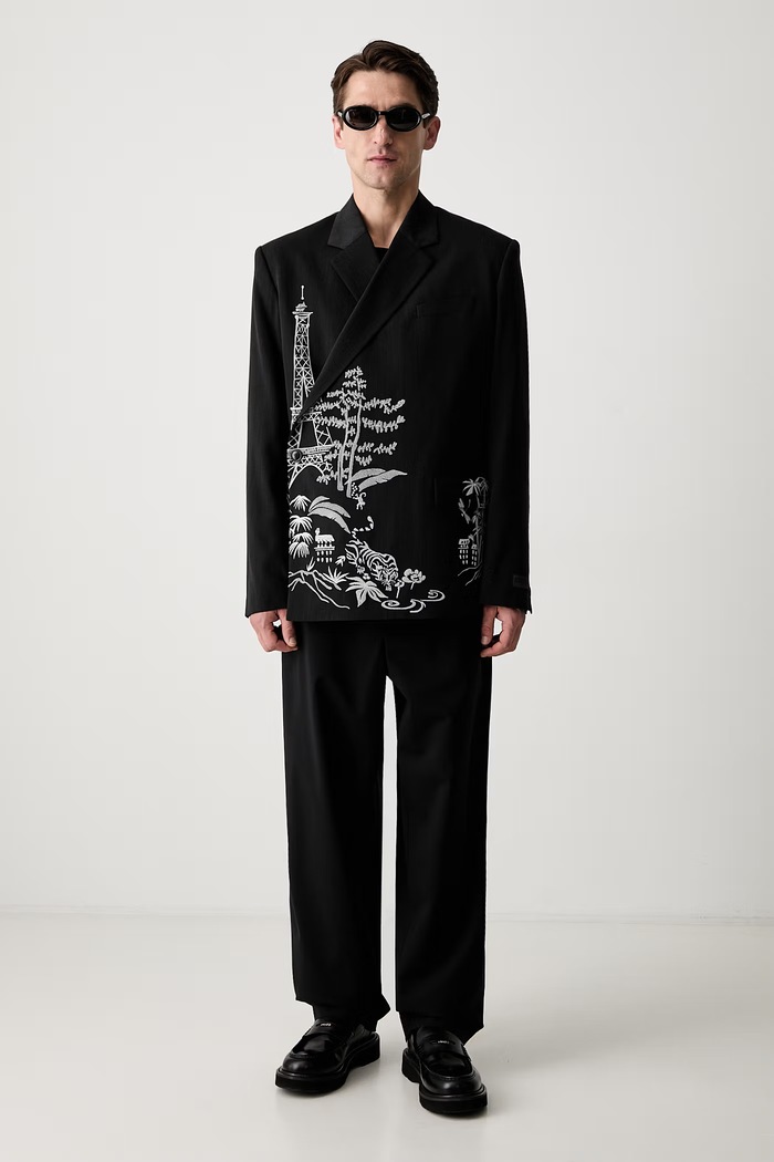 Kenzo sako s prímesou vlny pánske FF55VE1429RI.99