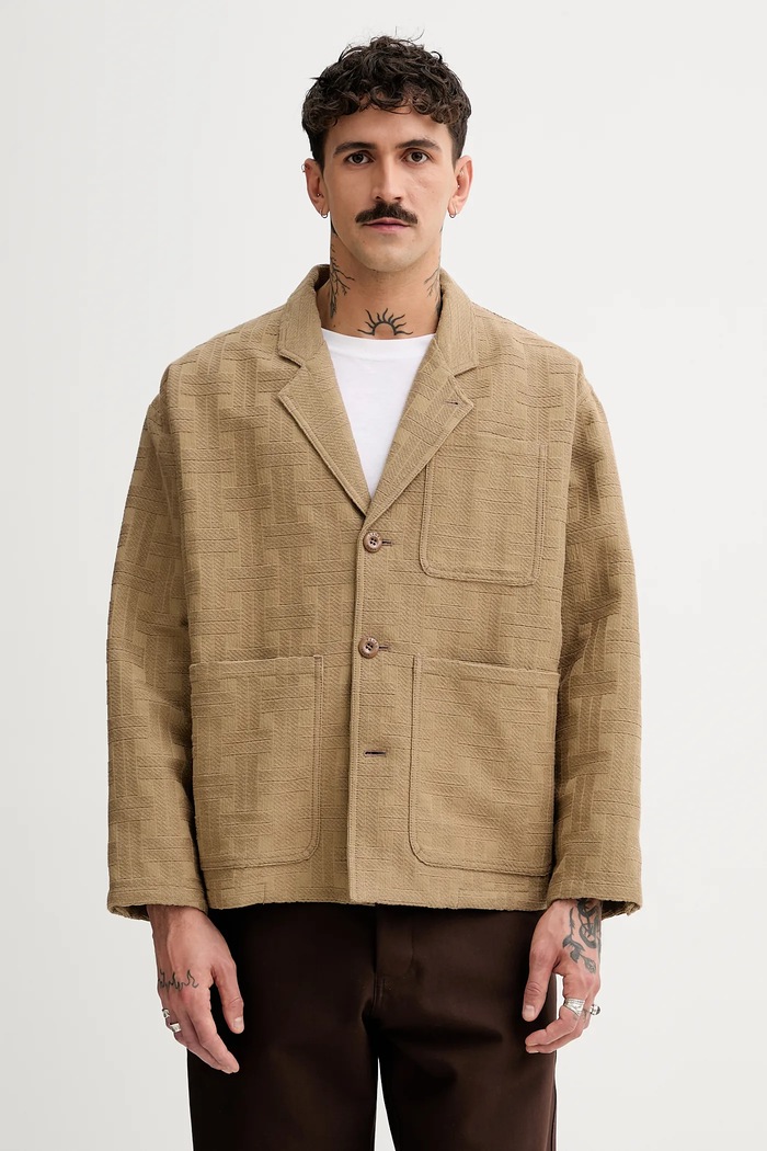 Kenzo blézer vászonkeverékből szövet bézs FF55VE2329JH.10