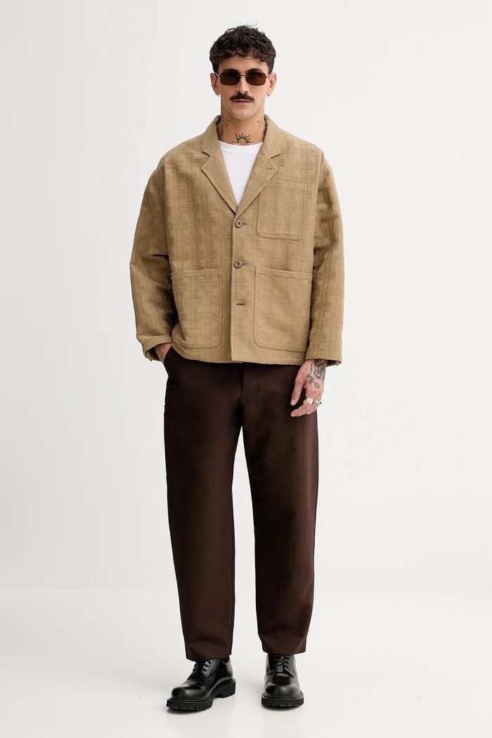 Kenzo blézer vászonkeverékből FF55VE2329JH.10 bézs SS25