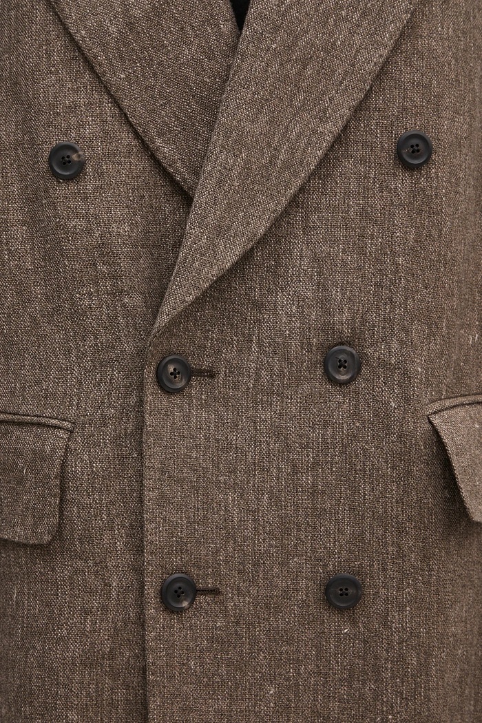 Ľanové sako Sharp Db Blazer hnedá M2250STC