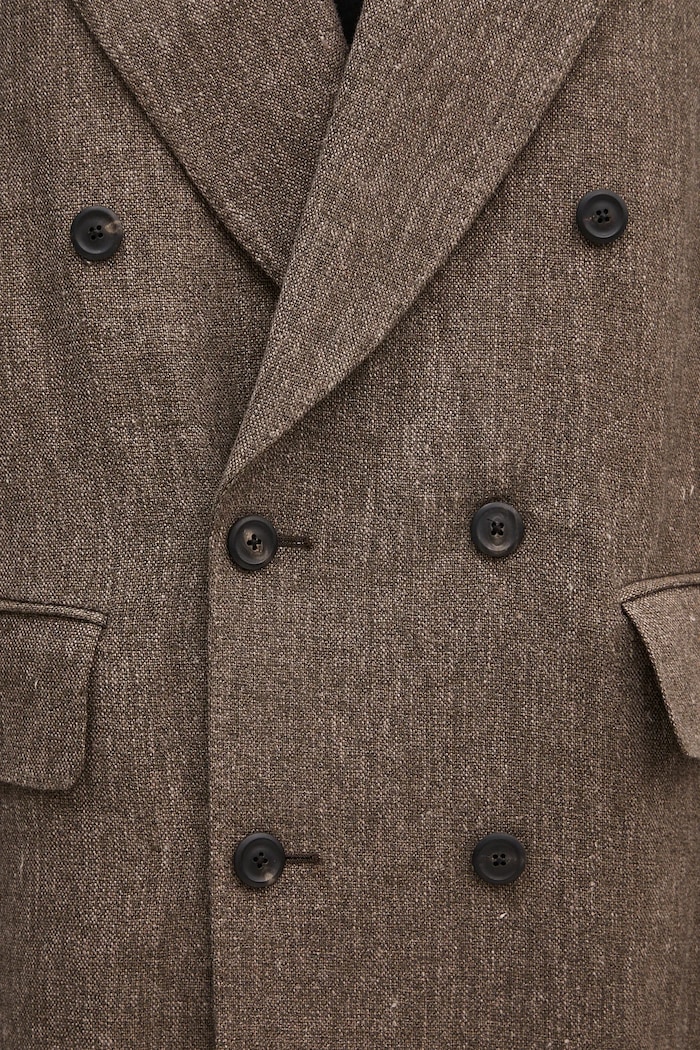 Ľanové sako Sharp Db Blazer hnedá M2250STC