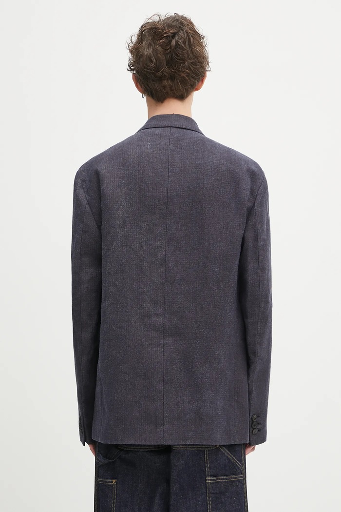 Odzież Our Legacy marynarka lniana Unconstructed Shinjuku Blazer M2250UD fioletowy