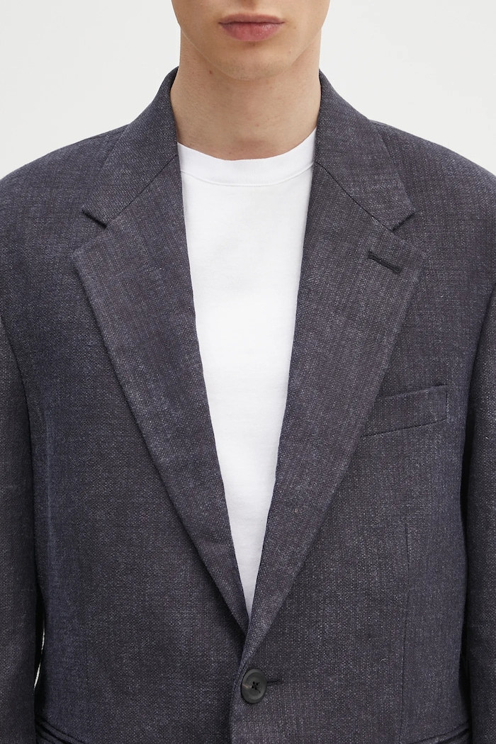 Our Legacy marynarka lniana Unconstructed Shinjuku Blazer fioletowy M2250UD