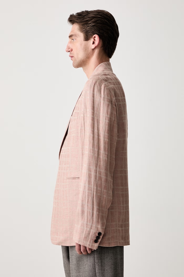 Our Legacy Unconstructed Shinjuku Blazer jednoradové sako ľanové pánske M2250UH béžová SS25