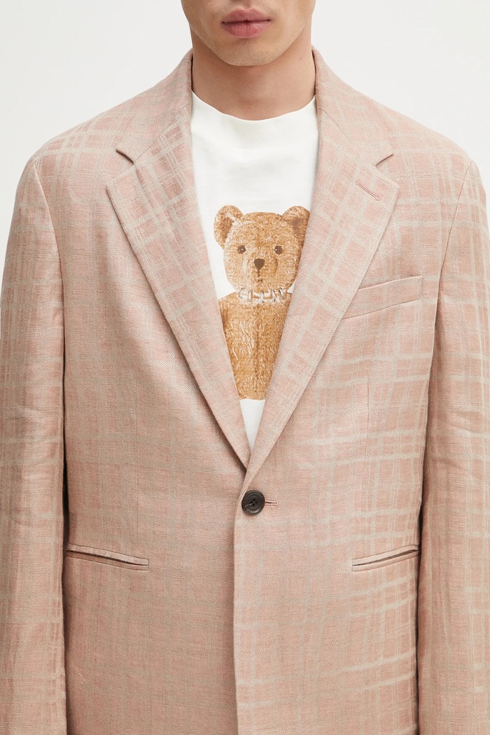 Λινό πανωφόρι Our Legacy Unconstructed Shinjuku Blazer μπεζ M2250UH