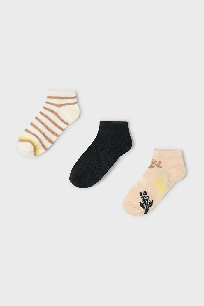 Mayoral sosete copii 3-pack uni bej 10908.5K.Mini.PPYA