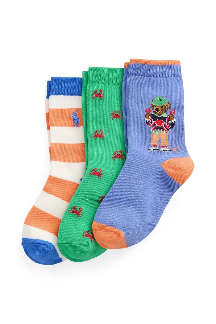 Polo Ralph Lauren skarpetki dziecięce 3-pack skarpetki długie niebieski 443969087001