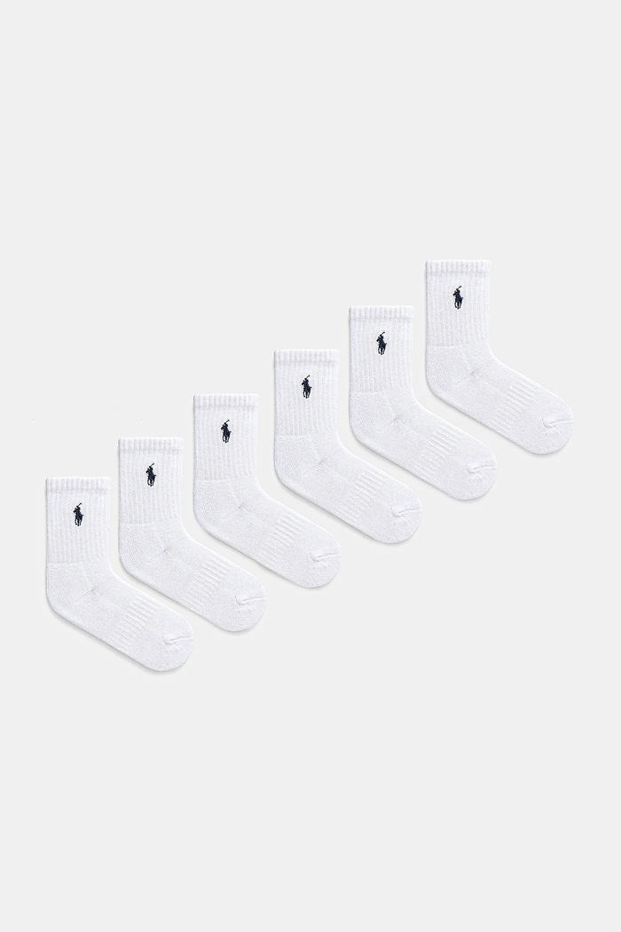 Παιδικές κάλτσες Polo Ralph Lauren 6-pack ψηλές κάλτσες λευκό 443974056001